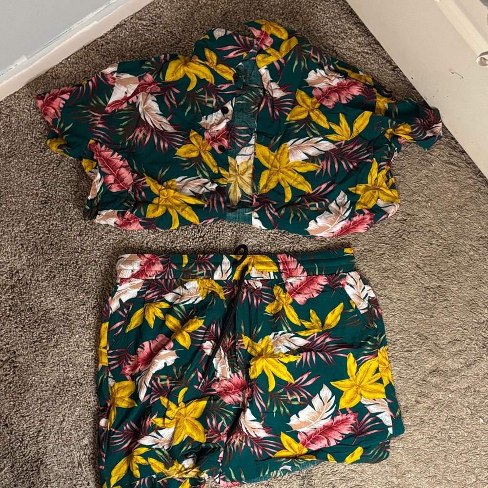 Vibrant Floral Button-Up Shirt